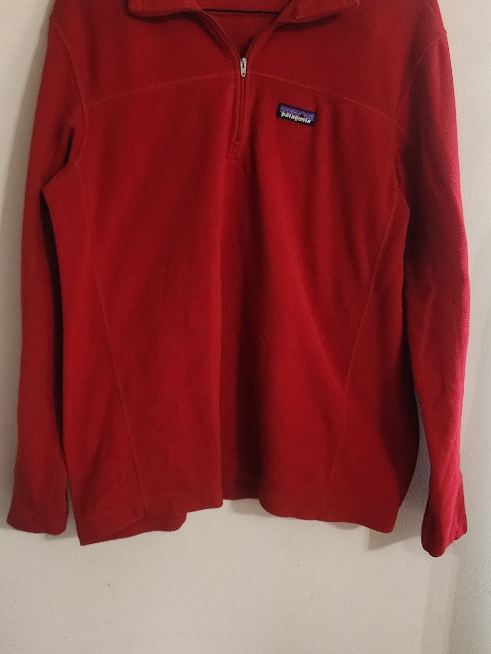 Patagonia Red Synchilla Micro Snap-T Fleece 1/4 Zip Pullover Size L